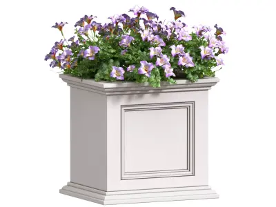 Flower bed in a garden box planter pot 3D model