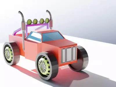 Race Truck Low Poly for video games  3D model