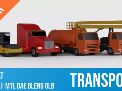 transport pack Low-poly 3D model