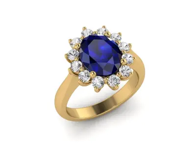 Halo ring luxury flower style  3D print model