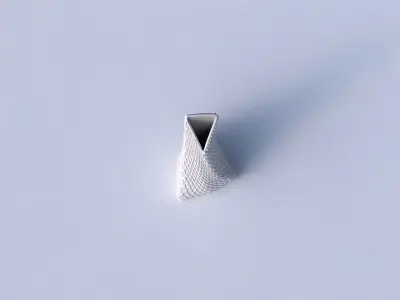 Vase twist grounded tipping triangle with diagonal grid bulges 3D print model