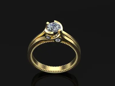 Woman ring 17 3D print model