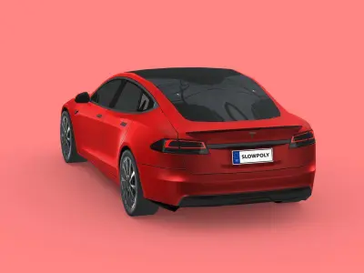 Tesla model S Plaid 2023 Low-poly 3D model