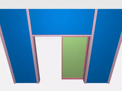 Sliding doubledoor 03 3D model