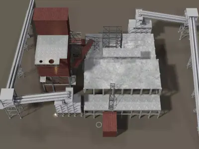 Industrial building layout 25-40 3D model