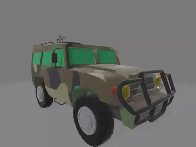 jeep camo Low-poly 3D model
