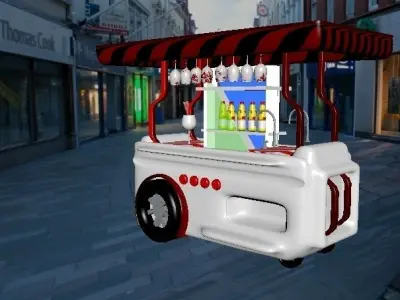 Drink Cart -colorful Free low-poly 3D model