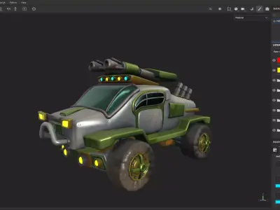 Scifi-Car Low-poly 3D model