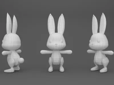 Character B095 Rabbit Cute Low-poly 3D model