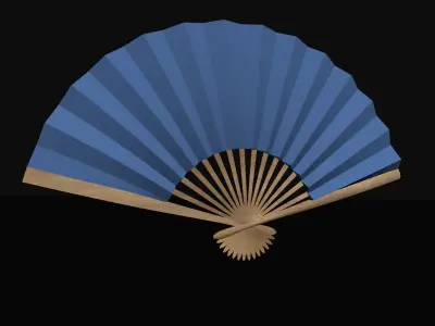 Chinese fan Low-poly 3D model