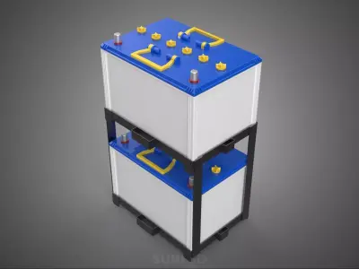 STACKED RACK BRACKET HOLDER CASE MOUNT ACCU BATTERY ACCUMULATOR 3D model