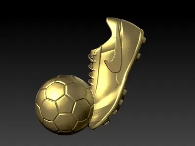 Soccer Shoe and Ball Pendant Necklace Jewelry 3D print model