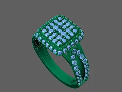 Womens Rings With Stone Ring Ready STL 3DM Models Rings women 3D print model