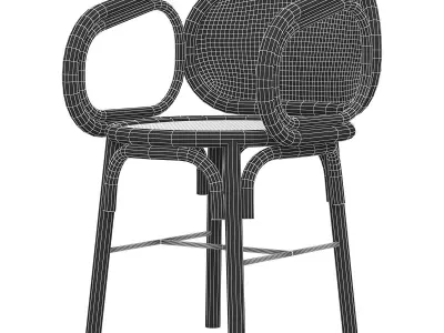 3d contour dining armchair 3d model Low-poly 3D model