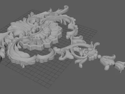 dekor gold ornate ornament 3D model