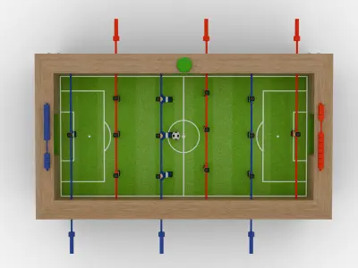 Stylized Foosball Game Ready UV Mapped Flat Color Characters Low-poly 3D model