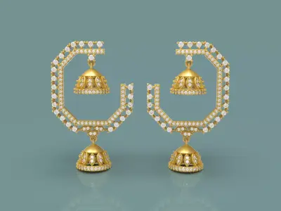 Jhumka Earring - 008 3D print model