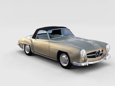 Mercedes 190SL with Interior Soft Top rev 3D model