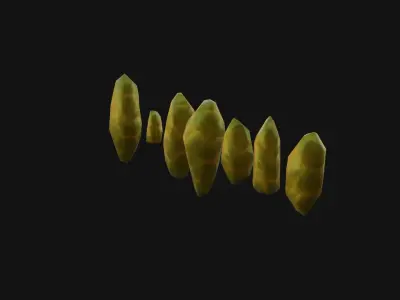 yellow crystals Low-poly 3D model
