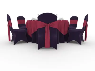 Banquet Table and Chair 61 3D model