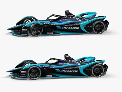 Jaguar Formula E 2020 Low-poly 3D model