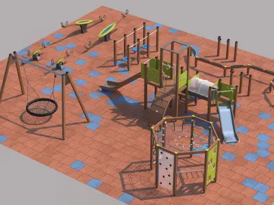 Modern playground 3 3D model