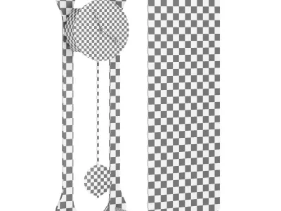 Classic wall clock with pendulum 3D model