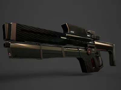 UE4 Destiny Auto Rifle Weapon Optimized Polygon Low-poly 3D model
