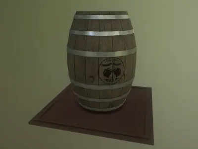Beer Barrel Low-poly 3D model