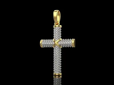 Cross with gems model 664 3D print model