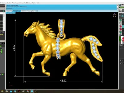 Luxury Horse Pendant Jewelry Design  3907 3D print model