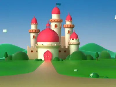 cartoon castle 3D model