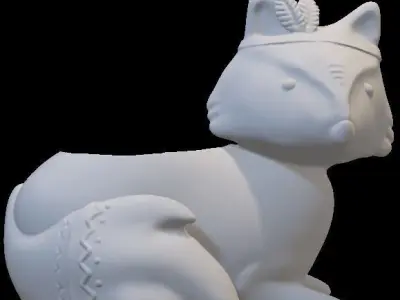 Fox pot planter 3d model stl for 3d printing  3D print model