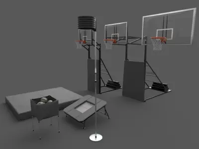 Acrobatic Basketball Props Low-poly 3D model