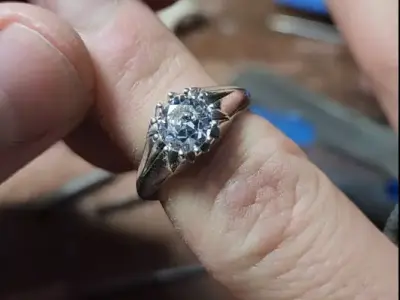 7mm round stone heavy style ring 3D model