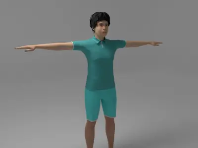 Tennis Player Man Low-poly 3D model