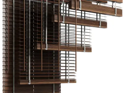 Wooden Blinds - Venetian blinds set 001 120 cm Low-poly 3D model