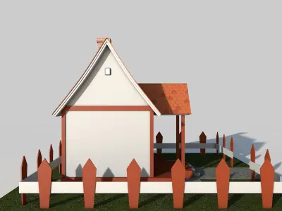 Cartoon House Low-poly 3D model