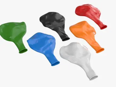 Flat Balloon Low-poly 3D model