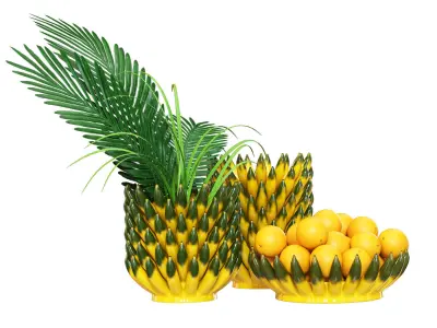 Ceramic Banana Vases 3D model