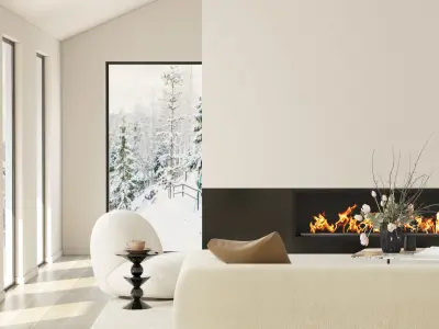 Mid Century interior scene  3D model