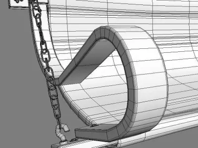 Wooden Swing with Roof 8 3D model