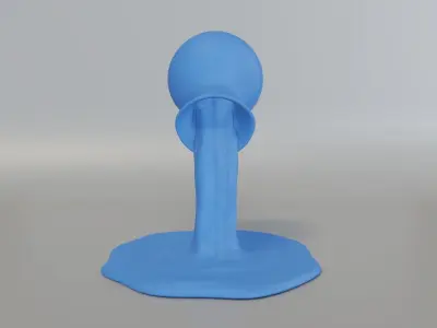 A pitcher from which water flows 3D print model