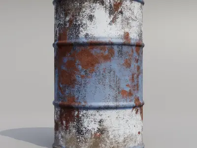 Metal barrels low poly collection  Low-poly 3D model