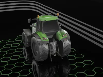 DEUTZ-FAHR 7250 TTV Tractor Low-poly 3D model