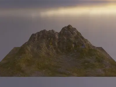 Aerial Grassy and Rocky Mountain 5 Free 3D model