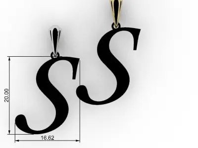 Letter S NECKLACE  3D print 3D print model