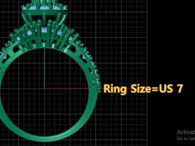 LUXURY FEMALE RING 3D PRINTABLE MODEL 3D print model
