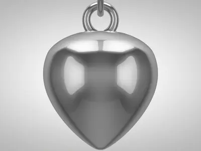 Heart  Pendant Silver Sterling 3d Model 3D model