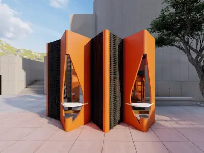 Modern Kiosk Design 3D model